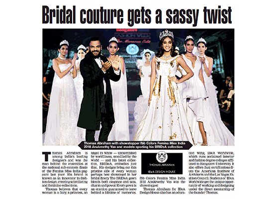 The Bridea collection showcasing Miss India
